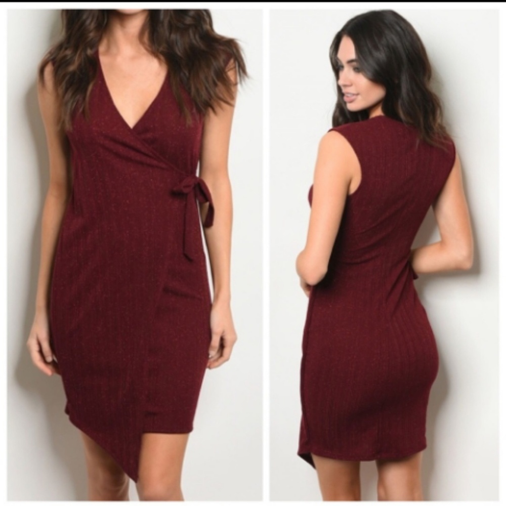 Burgundy glitter party dress cranberry formal